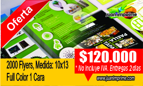 Juanimprime; diseño e impresion flyers a nivel nacional